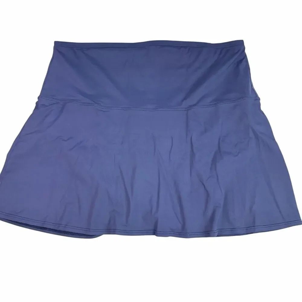 Lands End 24W High Waist Blue Swim Skirt